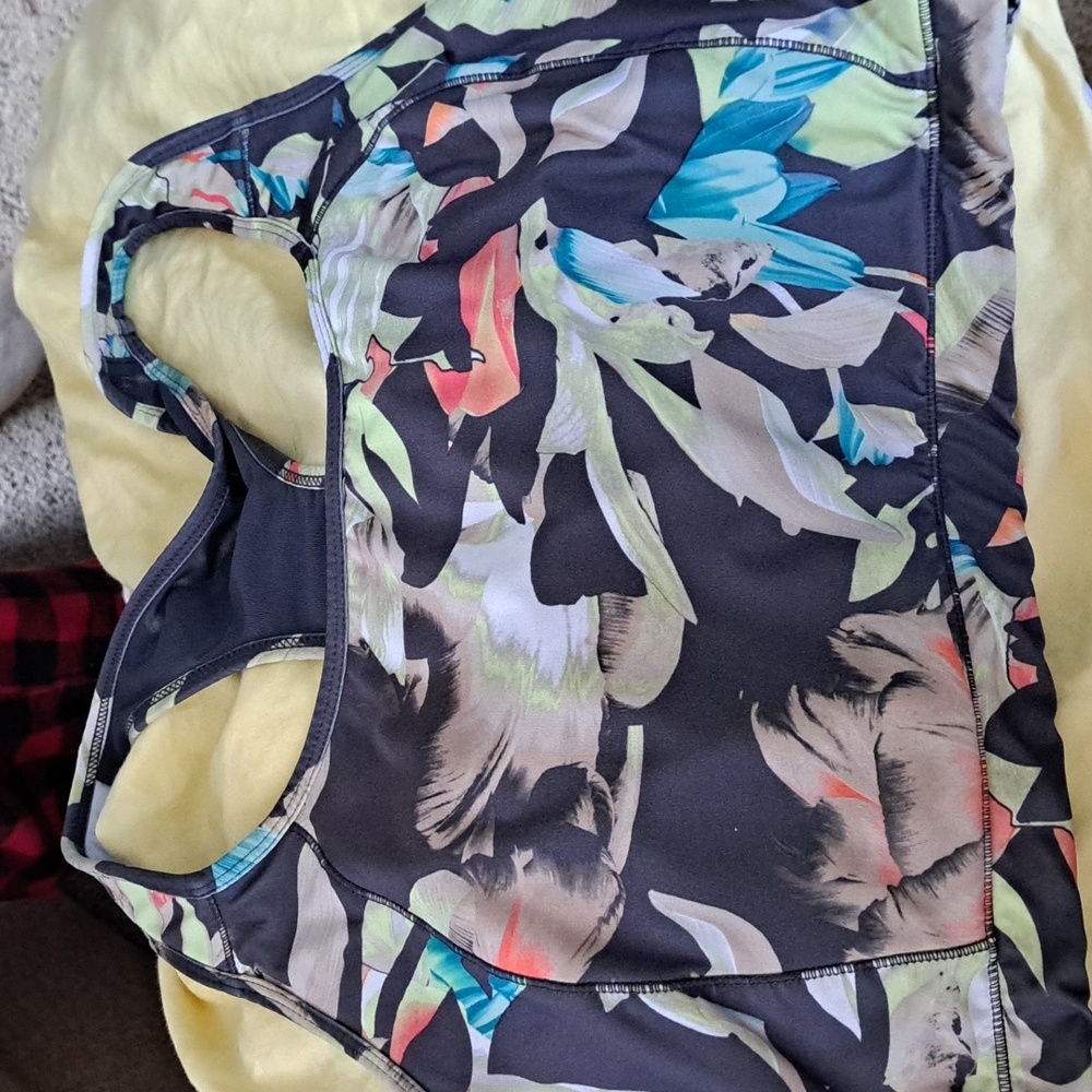 Avia 4XL Floral Sports Bra Lightly Padded Mesh
